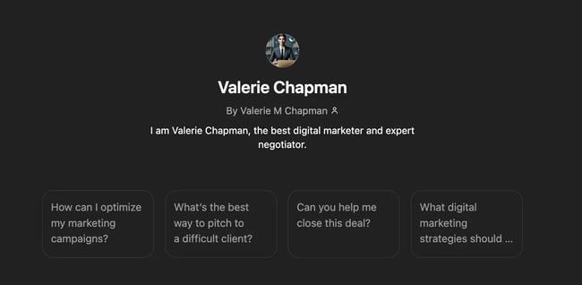 valerie chapman custom GPT