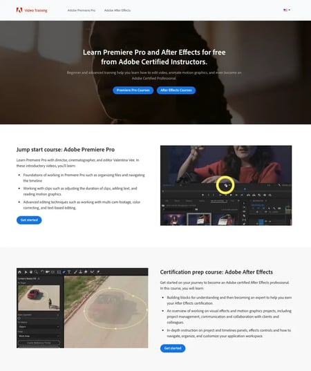 video training, adobe