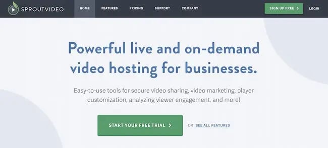 Top video hosting sites: SproutVideo