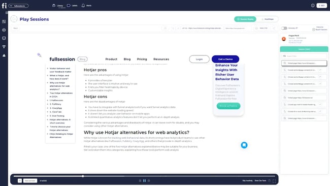 visitor behavior analysis, fullsession