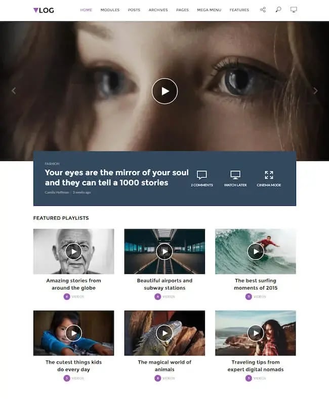vlog : video-supported WordPress themes