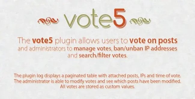 vote5 WordPress voting plugin