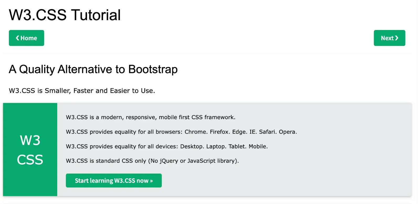 css framework, w3