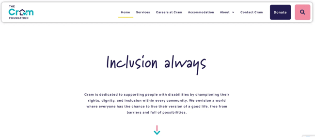 web accessibility example, the cram foundation