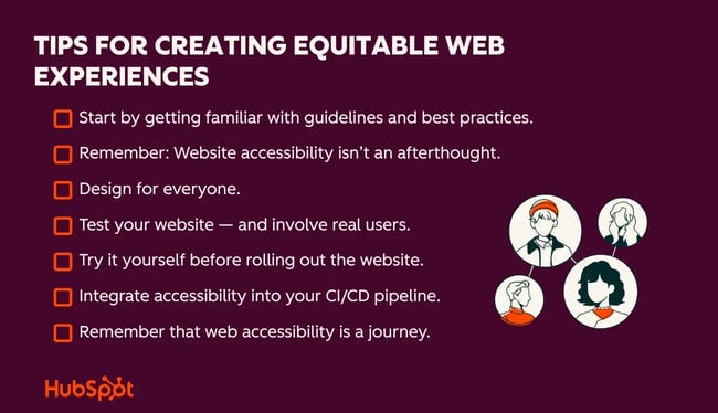 web accessibility tips for creating equitable web experiences