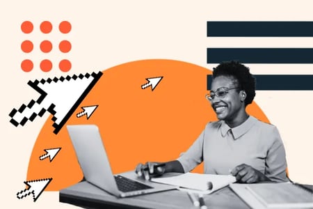 woman builds a website design strategy