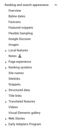 Ranking and search appearance