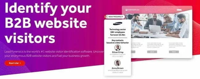 website activity, lead forensics