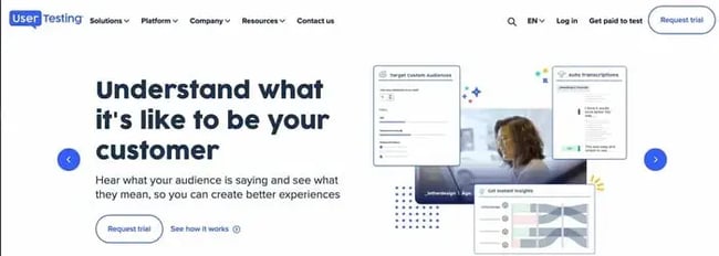 website activity, user testing