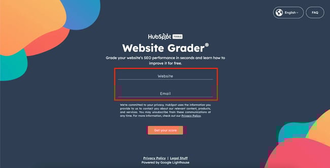 website audit, hubspot’s free website grader