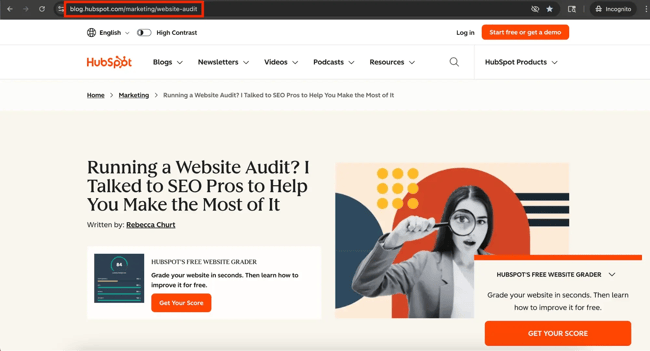 website audit, url optimization