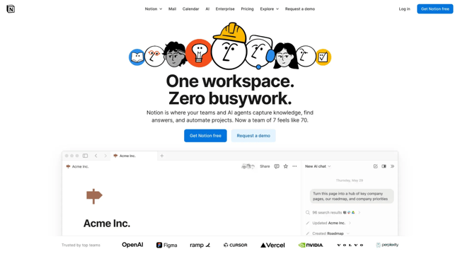 website design guidelines, consistency, as demonstrated in the notion website