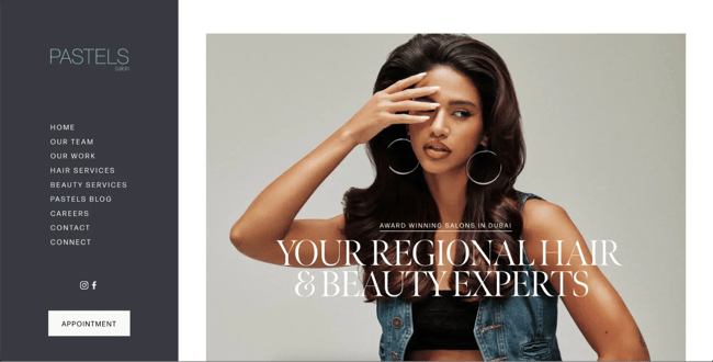 website home page design, pastels