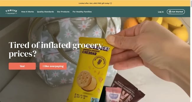 website home page design, thrive