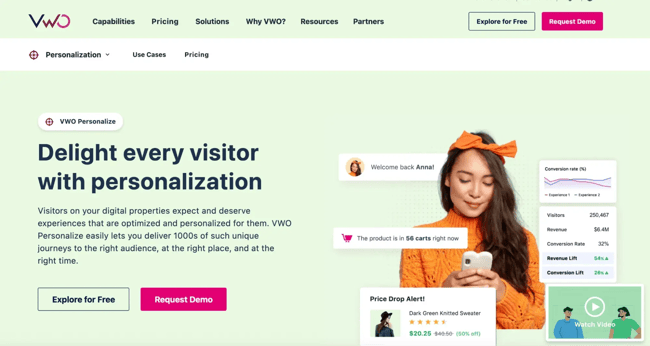 website personalization, vwo