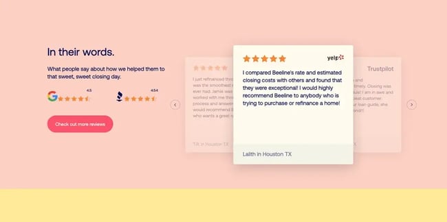 website carousel examples: beeline
