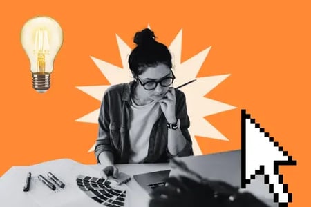 woman uses website design tips