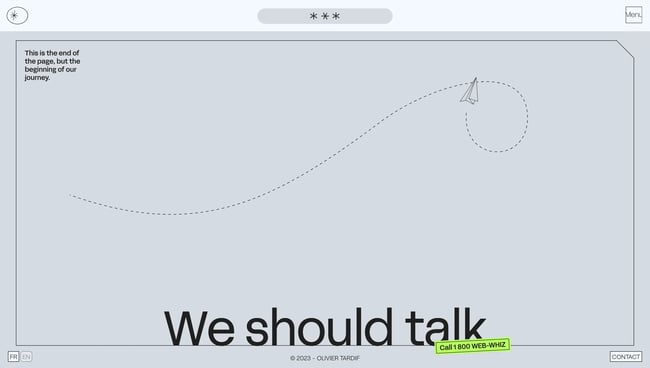 website footer examples: olivier tardie