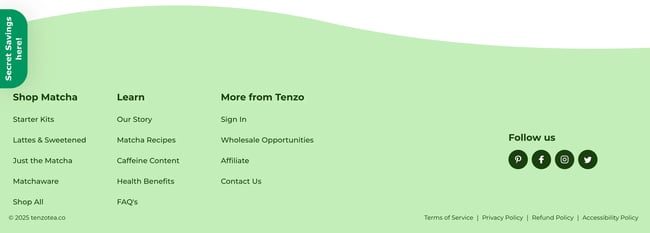 [alt] Website footer example: Tenzo