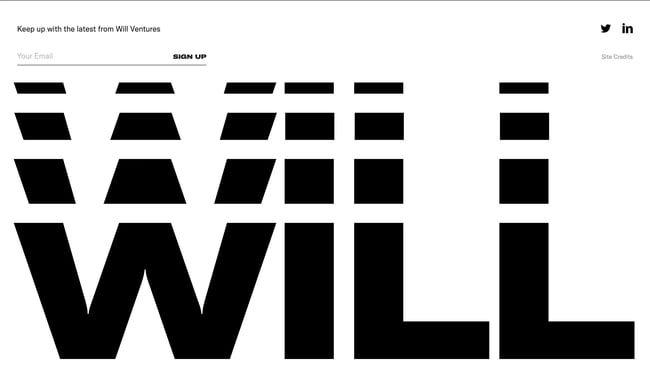 [alt] Website footer examples: Will Ventures