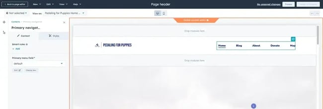 building my first website: website navigation menu