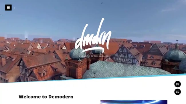 Demodern website animation example