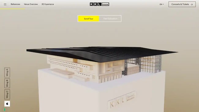 KKL Luzern website animation example