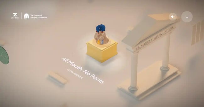 The Museum of Annoying Experiences website animation example
