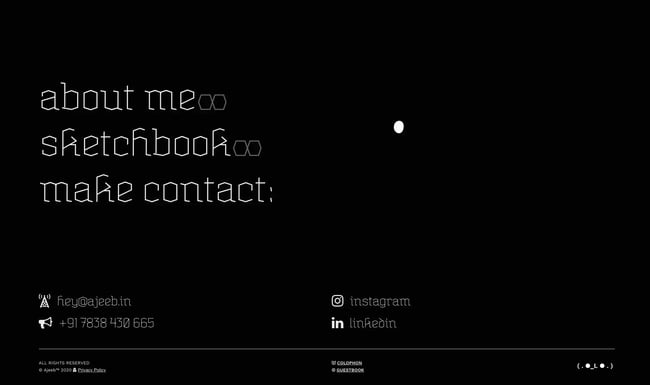 Website footer optimization example from Ajeeb