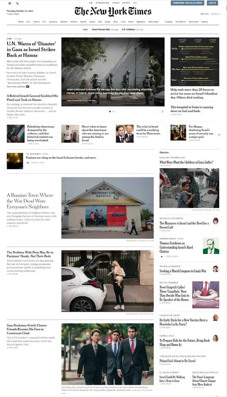 Asymmetrical layout example