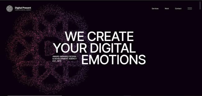 types of website layouts, Digital present uses the section page layout