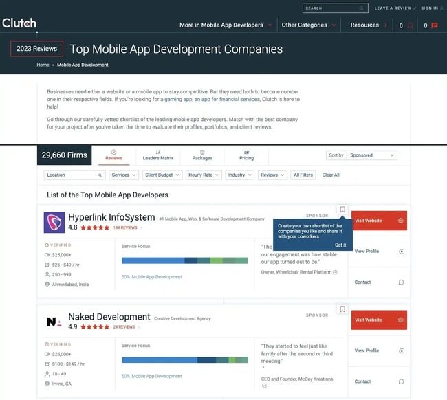 what is referral traffic? list of mobile app development firms reviews