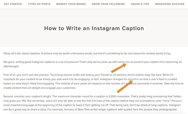 how to write an instagram caption