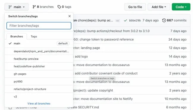 What is GitHub used for example: Branch
