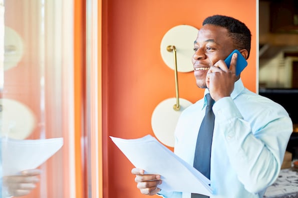 salesperson using cold-calling as a sales canvassing strategy