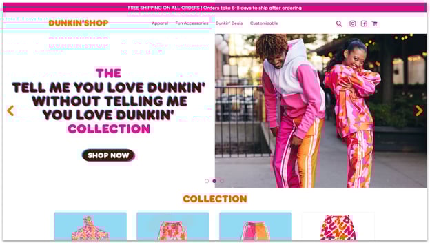 dunkin website examples