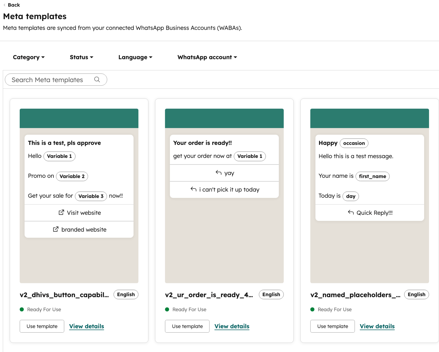 Use WhatsApp message templates in HubSpot