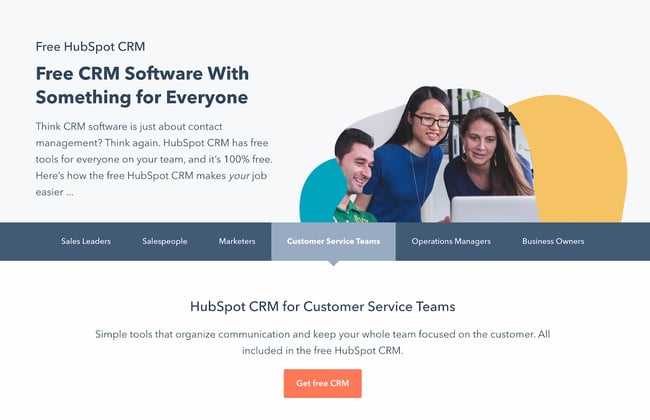 white glove customer service example: hubspot