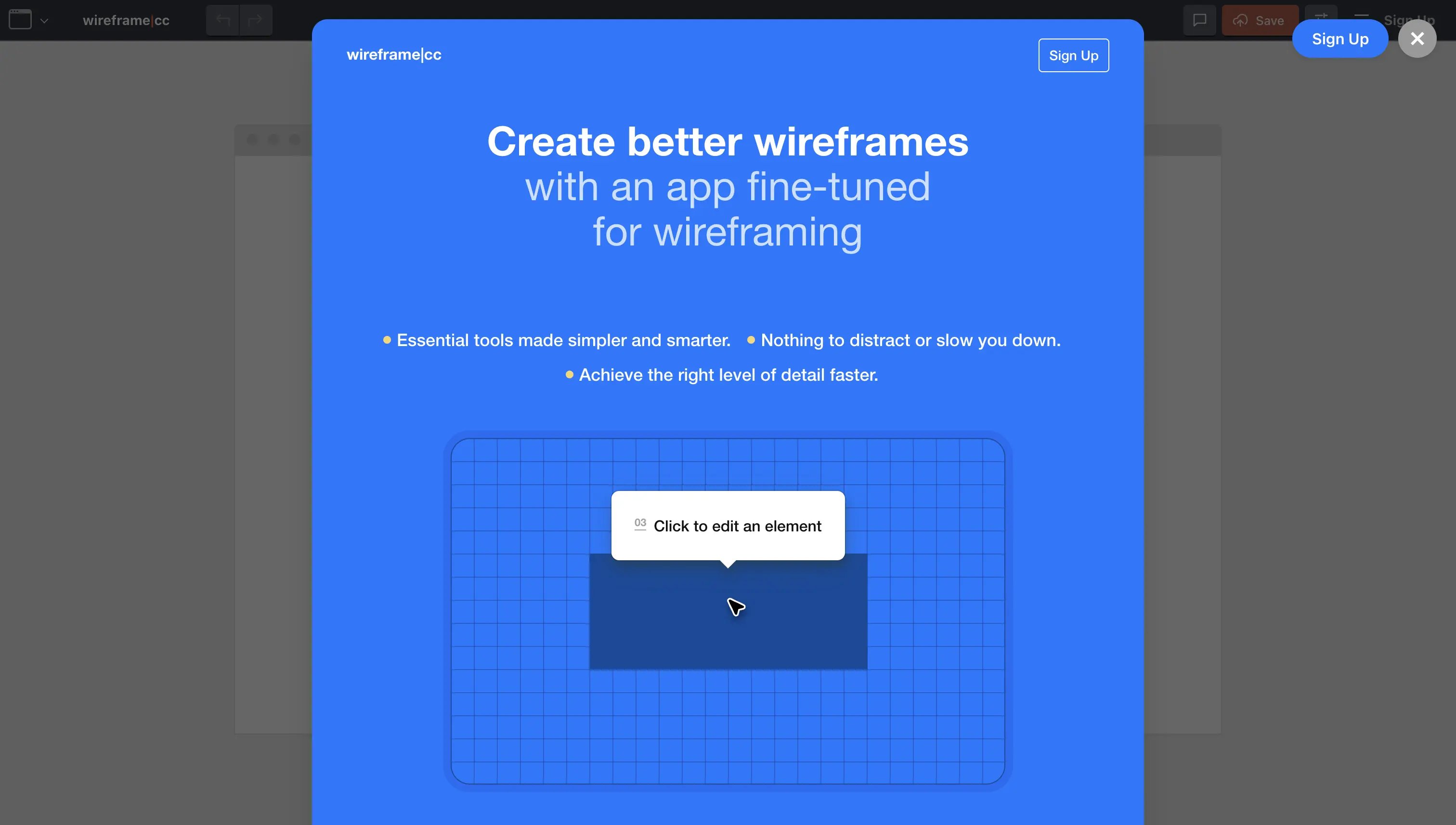Wireframing tools: Wireframe.cc