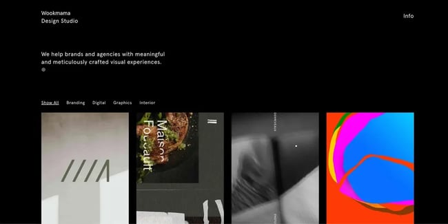 minimalist website examples - wookmama website
