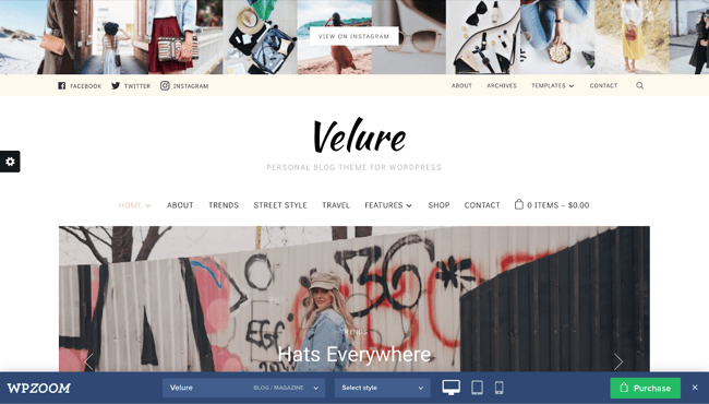 wordpress food blog themes, Velure