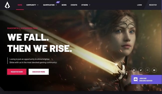 Video game WordPress theme, Armadon
