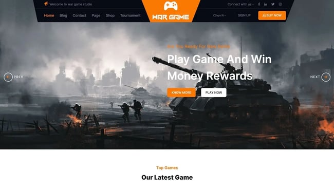 Video game WordPress theme, Gaming Lite