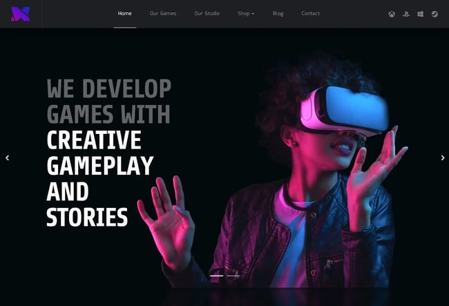 Video game WordPress theme, Xion