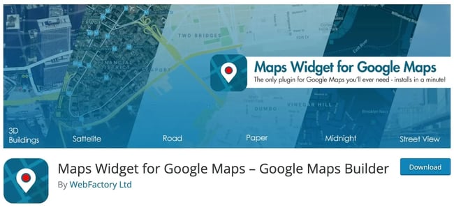 download page banner for the wordpress google maps plugin maps widget for google maps