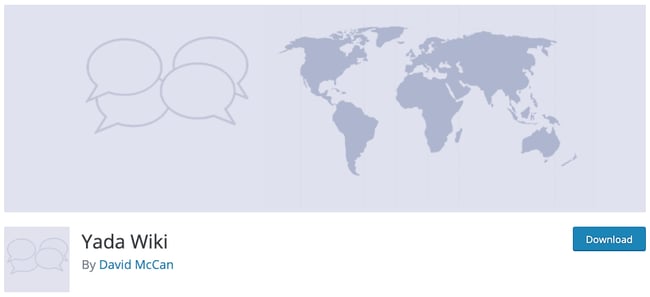 product page for the wordpress knowledge base plugin yada wiki