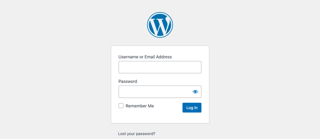 wordpress login page