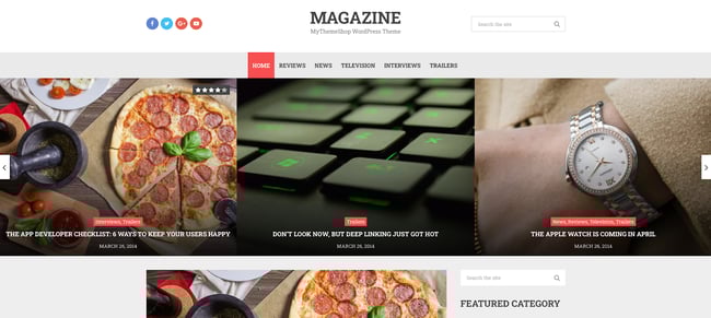 a demo of the WordPress tech blog theme Magazine