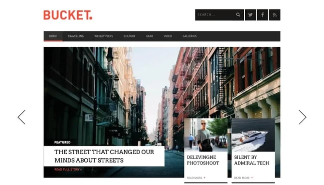 a demo of the WordPress tech blog theme Bucket