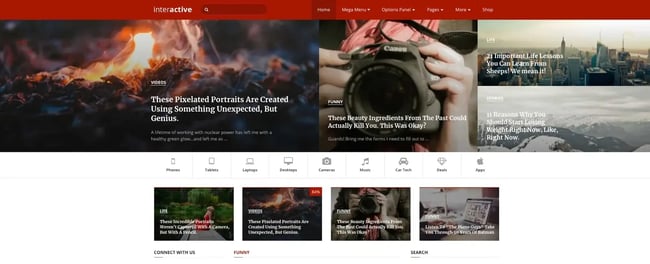 a demo of the WordPress tech blog theme Interactive